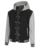 Decrum Mens Letterman Bomber Hooded Varsity Jackets