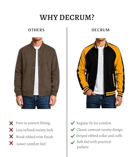Decrum Mens Color Block Raglan Sleeve Varsity Jacket
