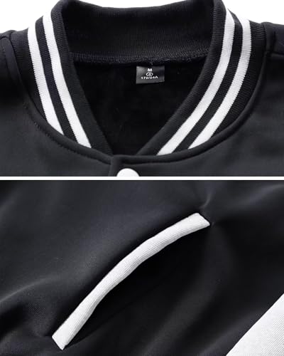 ACEFAST INC Men's Varsity Baseball Jacket Casual Letterman Bomber Jacket Windbreaker Lightweight Jacket