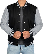 Decrum Bomber Varsity Jacket Men - Baseball Style Color Block Letterman
