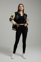 Legends Never Fade Varsity Jacket – Female Model