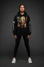 Female model wearing Dragon Ball Z Premium Hoodie
