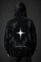 Premium Logo Hoodie back product view showing Peace In The Chaos graphic