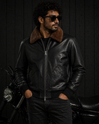 Daniel Jack Shearling Aviator Leather Jacket