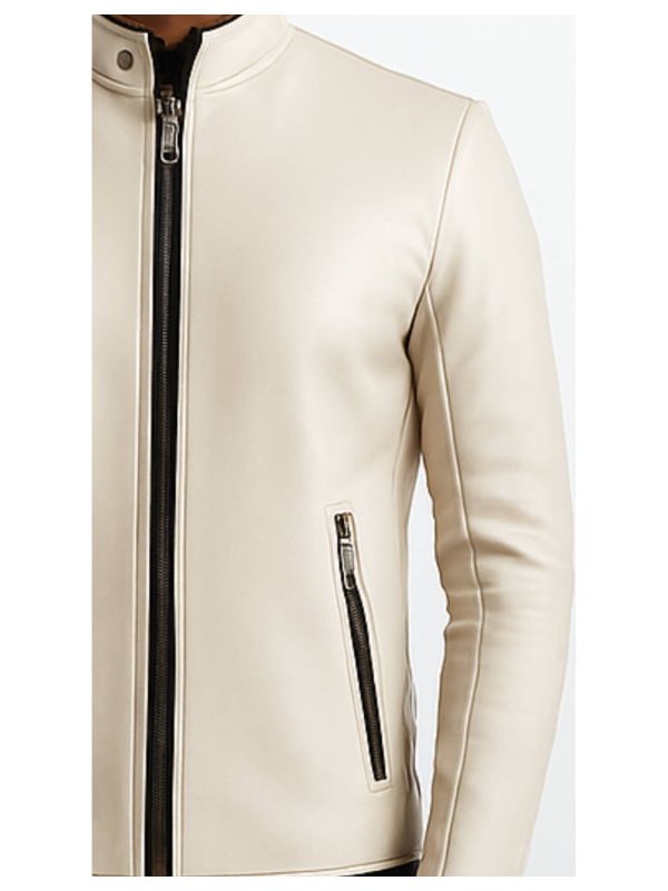 Logan White Leather Jacket – Men’s Premium White Leather Jacket